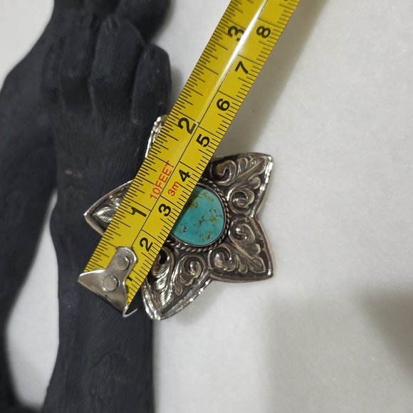 Huge 🌟 Star Turquoise Handcrafted Tibetan Ring - Picture 6 of 6